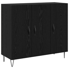 vidaXL Sideboard Black Oak 90 x 32.5 x 80 cm Engineered Wood 2