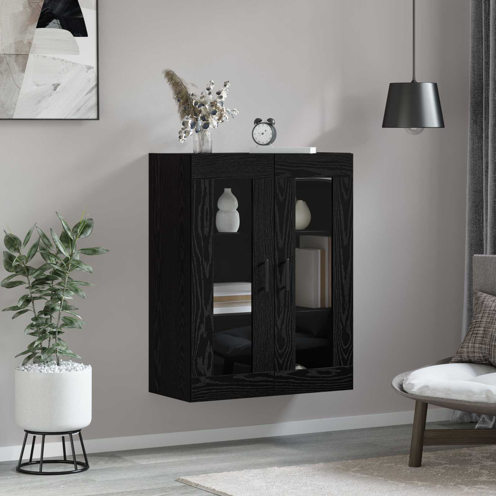 vidaXL Sideboard Black Oak 69.5 x 34 x 90 cm Engineered Wood 4