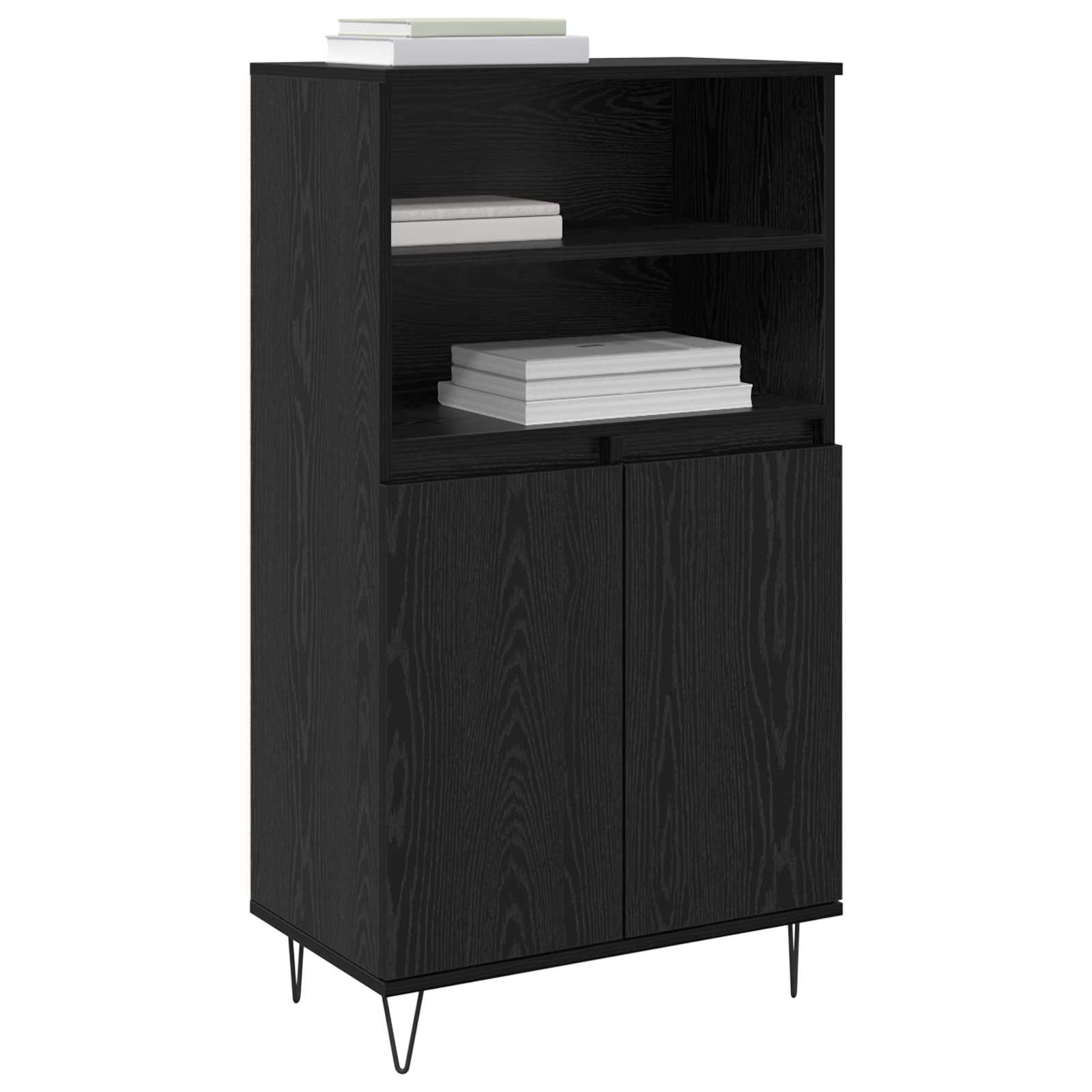 vidaXL Highboard Black 60 x 36 x 110 cm Engineered Wood 3