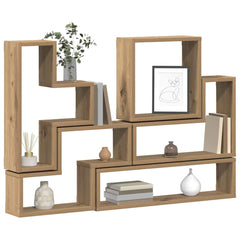 vidaXL Wall Shelf Wall-Mounted Artisan Oak 96 x 12 x 64 cm 3