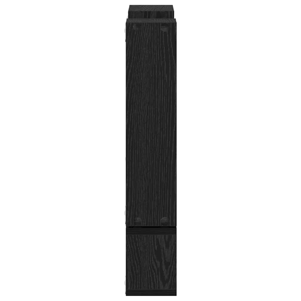 vidaXL Wall Shelf Wall-Mounted Black Oak 96 x 12 x 64 cm 6