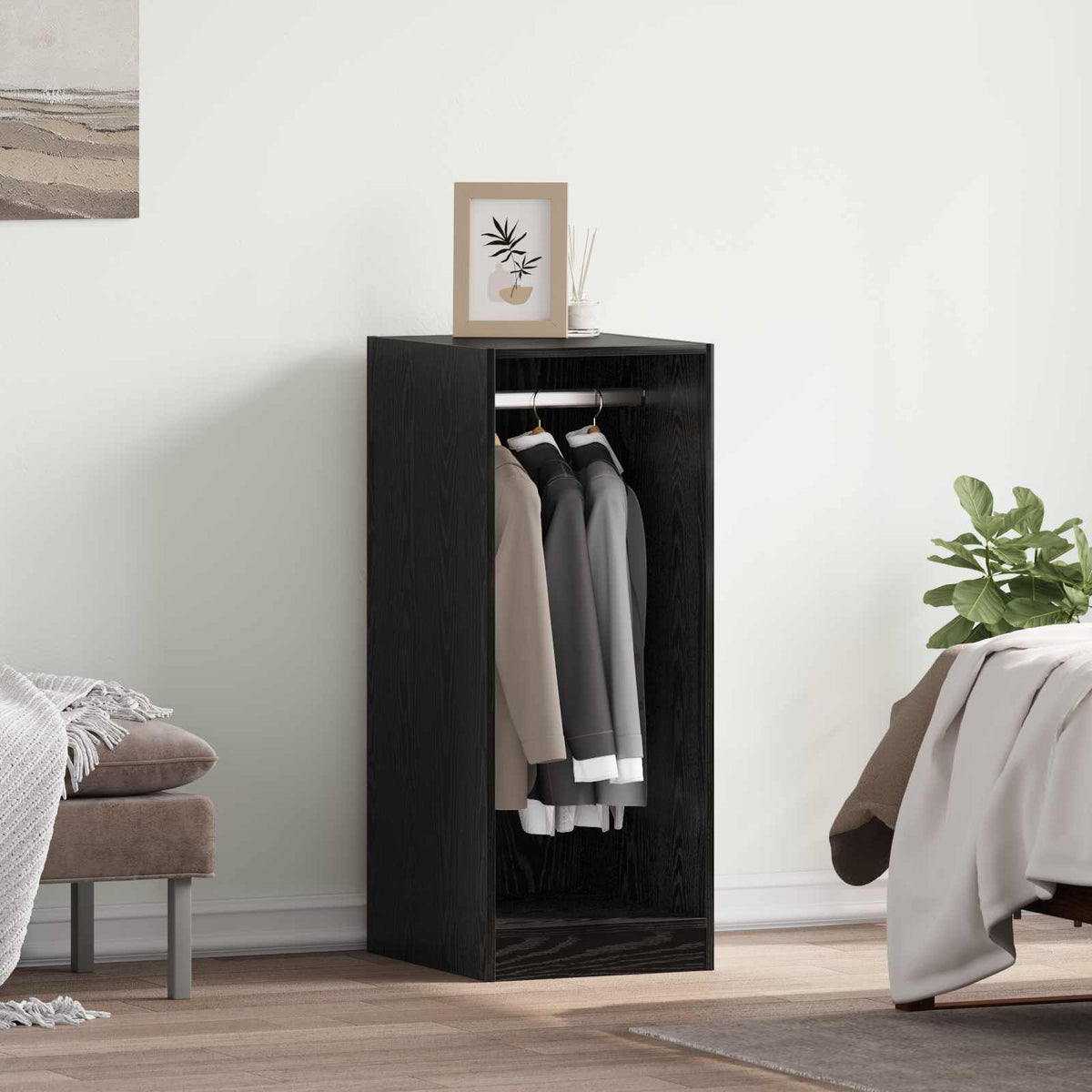 vidaXL Wardrobe Engineered Wood with Rod