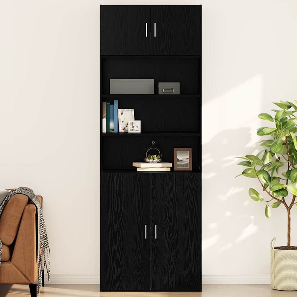 vidaXL Wall Cabinet Black oak 80 x 42.5 x 40 cm Engineered Wood 1