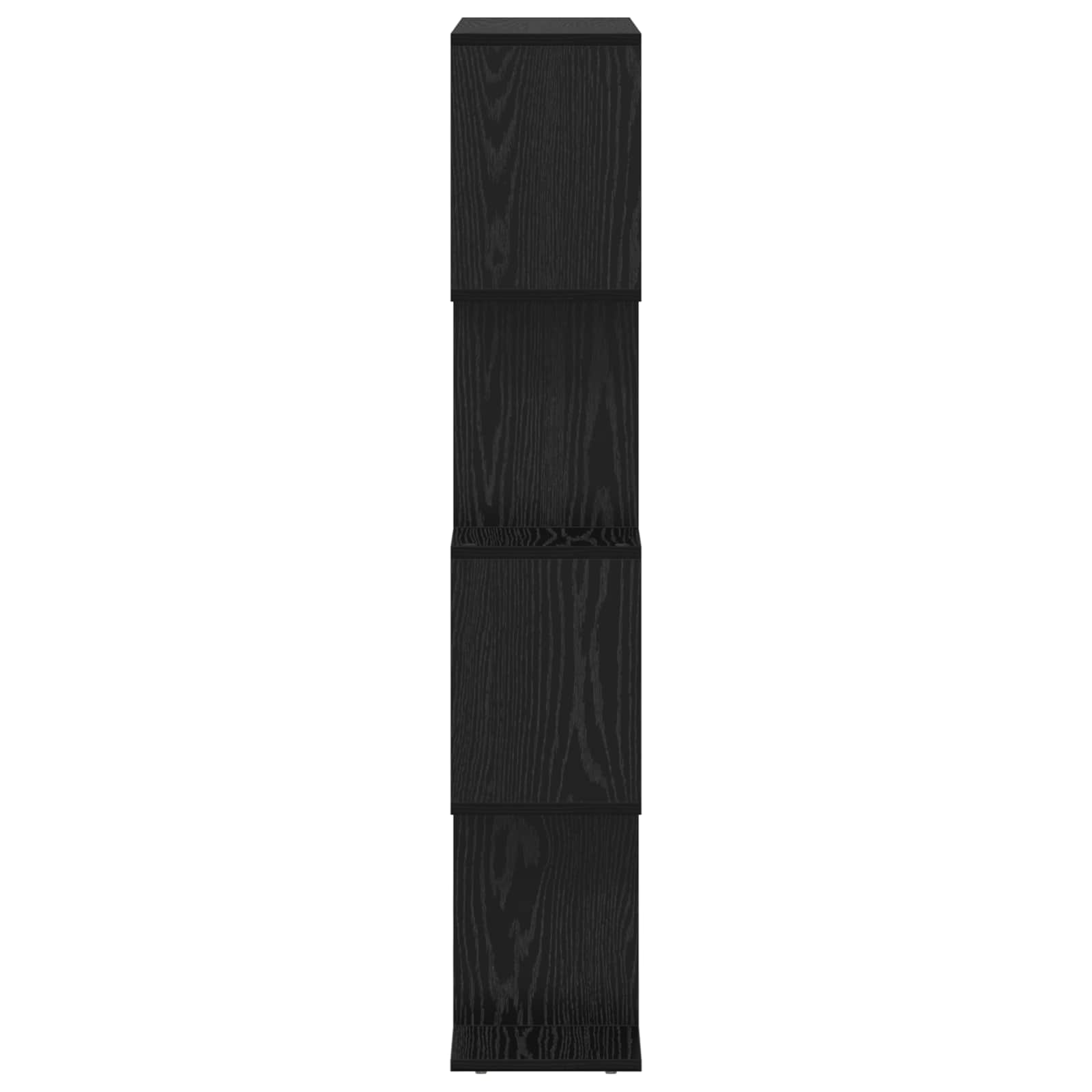 vidaXL Book Cabinet 4-Tier 70 x 24 x 129 cm Engineered Wood Black Oak 6