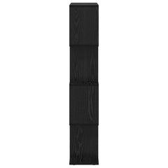 vidaXL Book Cabinet 4-Tier 70 x 24 x 129 cm Engineered Wood Black Oak 6