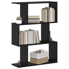 vidaXL Book Cabinet 3-Tier 70 x 24 x 97 cm Engineered Wood Black Oak 3