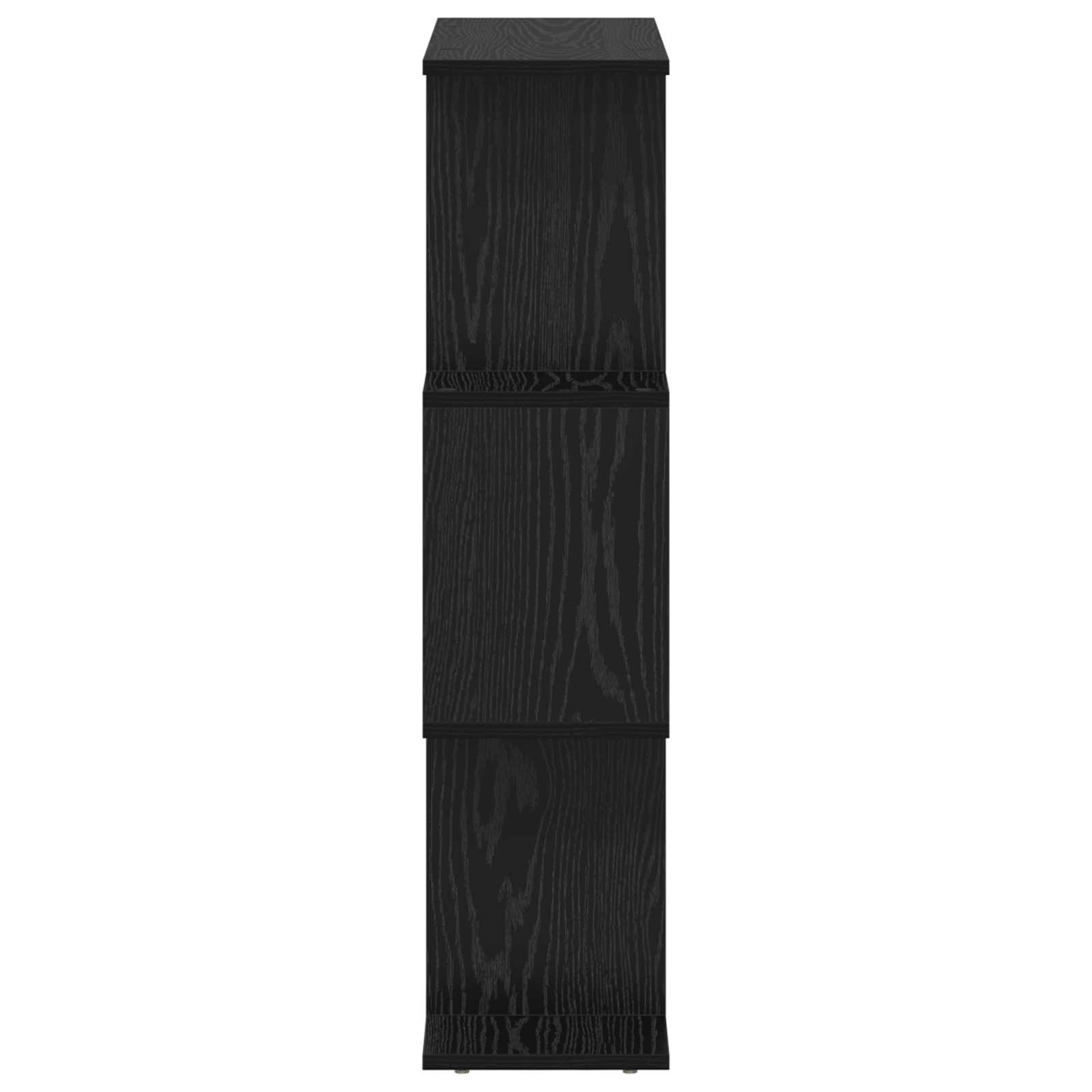 vidaXL Book Cabinet 3-Tier 70 x 24 x 97 cm Engineered Wood Black Oak 6