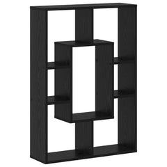 vidaXL Book Cabinet 7-Tier 63 x 20 x 90 cm Engineered Wood Black Oak 2