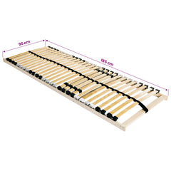 vidaXL Slatted Bed Base Brown 90 x 190 cm Solid Beech Wood 6
