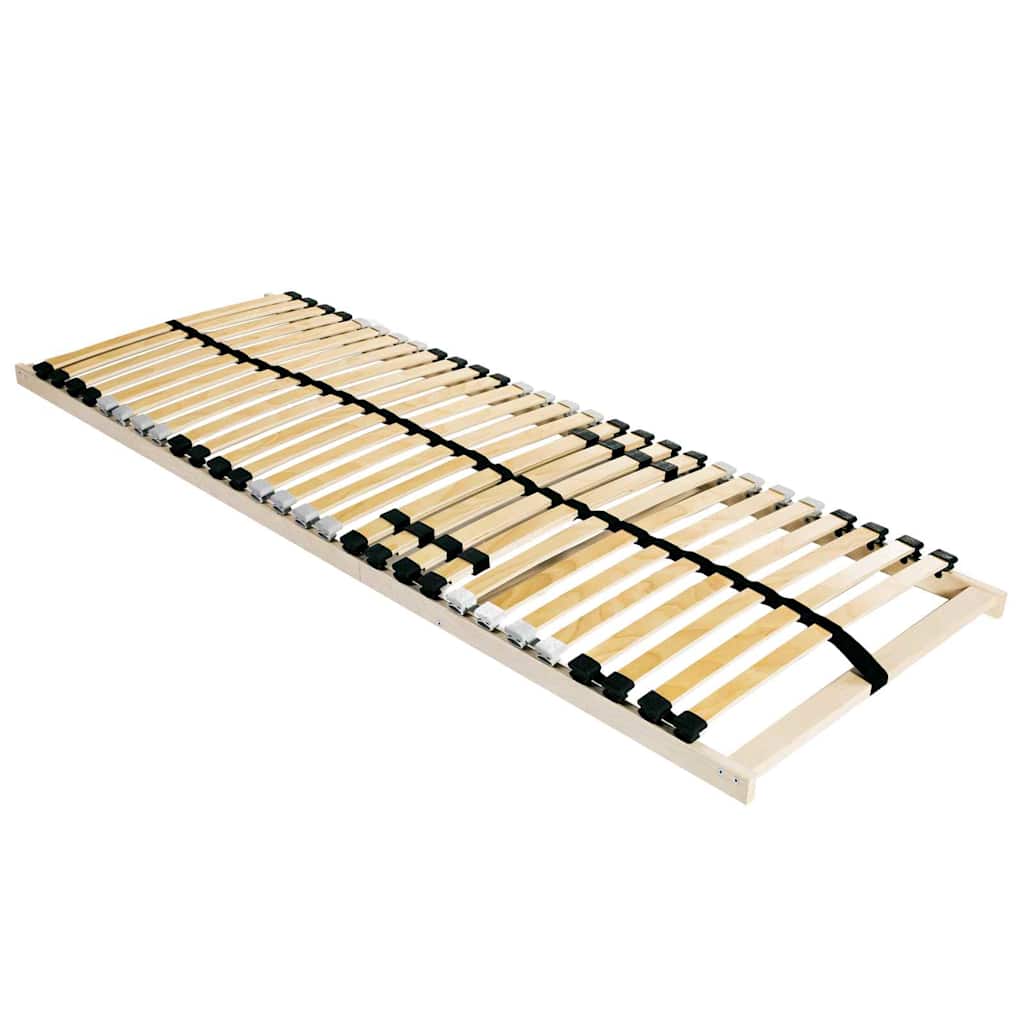 vidaXL Slatted Bed Base Brown 100 x 190 cm Solid Beech Wood 1