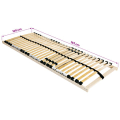 vidaXL Slatted Bed Base Brown 100 x 190 cm Solid Beech Wood 6