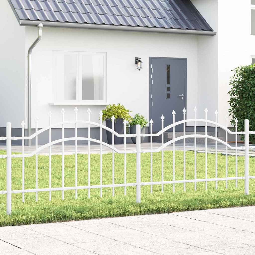 Garden Fence CORONA 240 x 75 cm Powder-coated steel White 115 cm