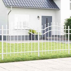Garden Fence CORONA 240 x 75 cm Powder-coated steel White 140 cm