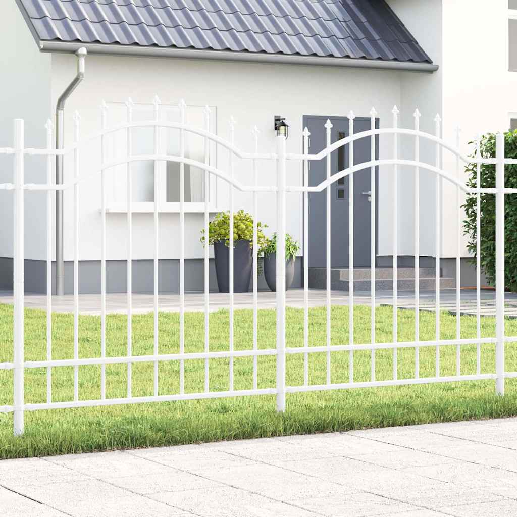 Garden Fence CORONA 240 x 75 cm Powder-coated steel White 165 cm