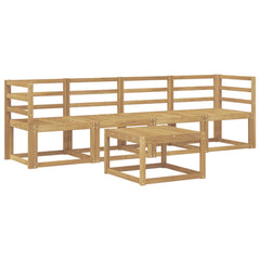 Outdoor Sofa Set 5 pcs 4-Seaters Solid Acacia Wood Horizontal slats