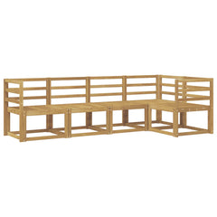 Outdoor Sofa Set 5 pcs 5-Seaters White Solid Acacia Wood Horizontal slats