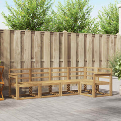 Outdoor Sofa Set 5 pcs 5-Seaters White Solid Acacia Wood Open frame