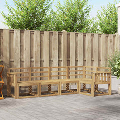 Outdoor Sofa Set 5 pcs 5-Seaters White Solid Acacia Wood Vertical slats