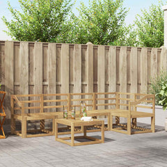 Outdoor Sofa Set 6 pcs 5-Seaters White Solid Acacia Wood Sloped