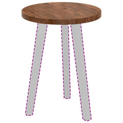 Table Top Round Solid Oak Wood Light Brown