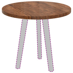 vidaXL Table Top Ø 60 x 2.5 cm Round Solid Oak Wood Light Brown 3