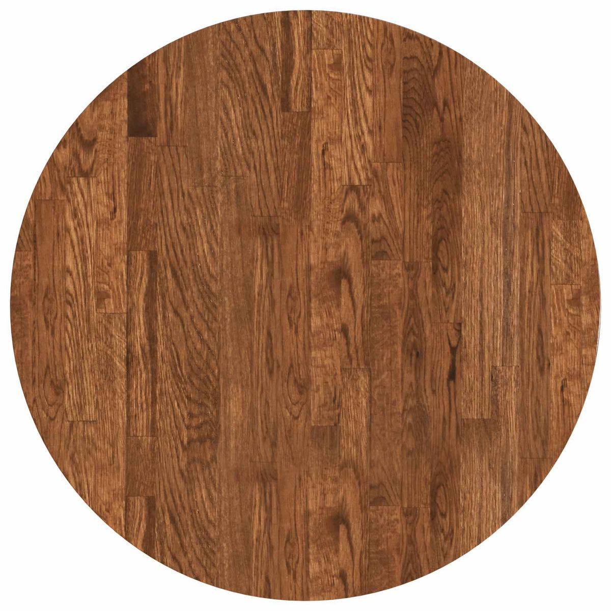 Table Top Round Solid Oak Wood Light Brown