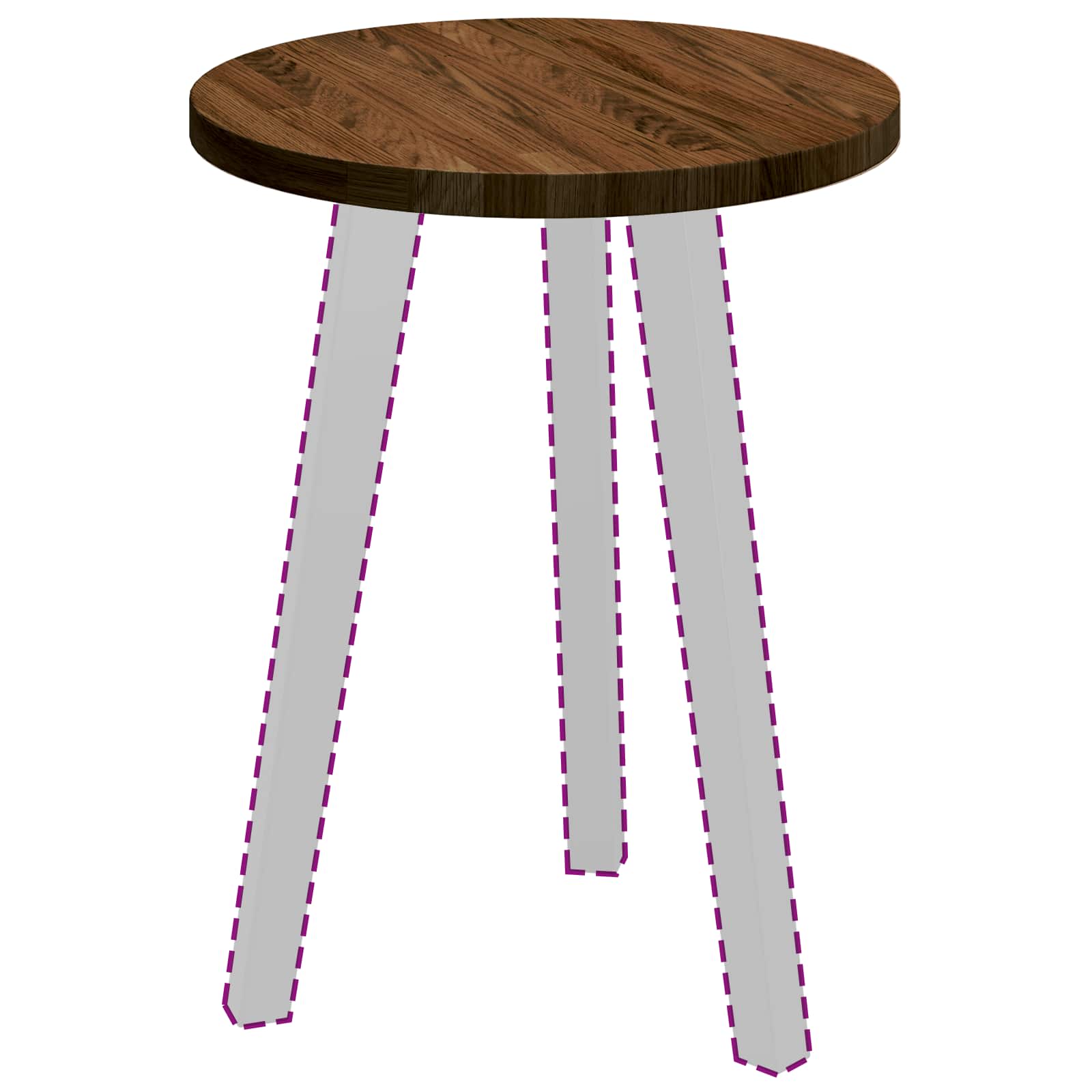 vidaXL Table Top Ø 40 x 2.5 cm Round Solid Oak Wood Dark Brown 3