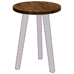 vidaXL Table Top Ø 40 x 2.5 cm Round Solid Oak Wood Dark Brown 3