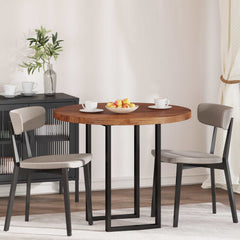 vidaXL Table Top Round Solid Oak Wood Light Brown