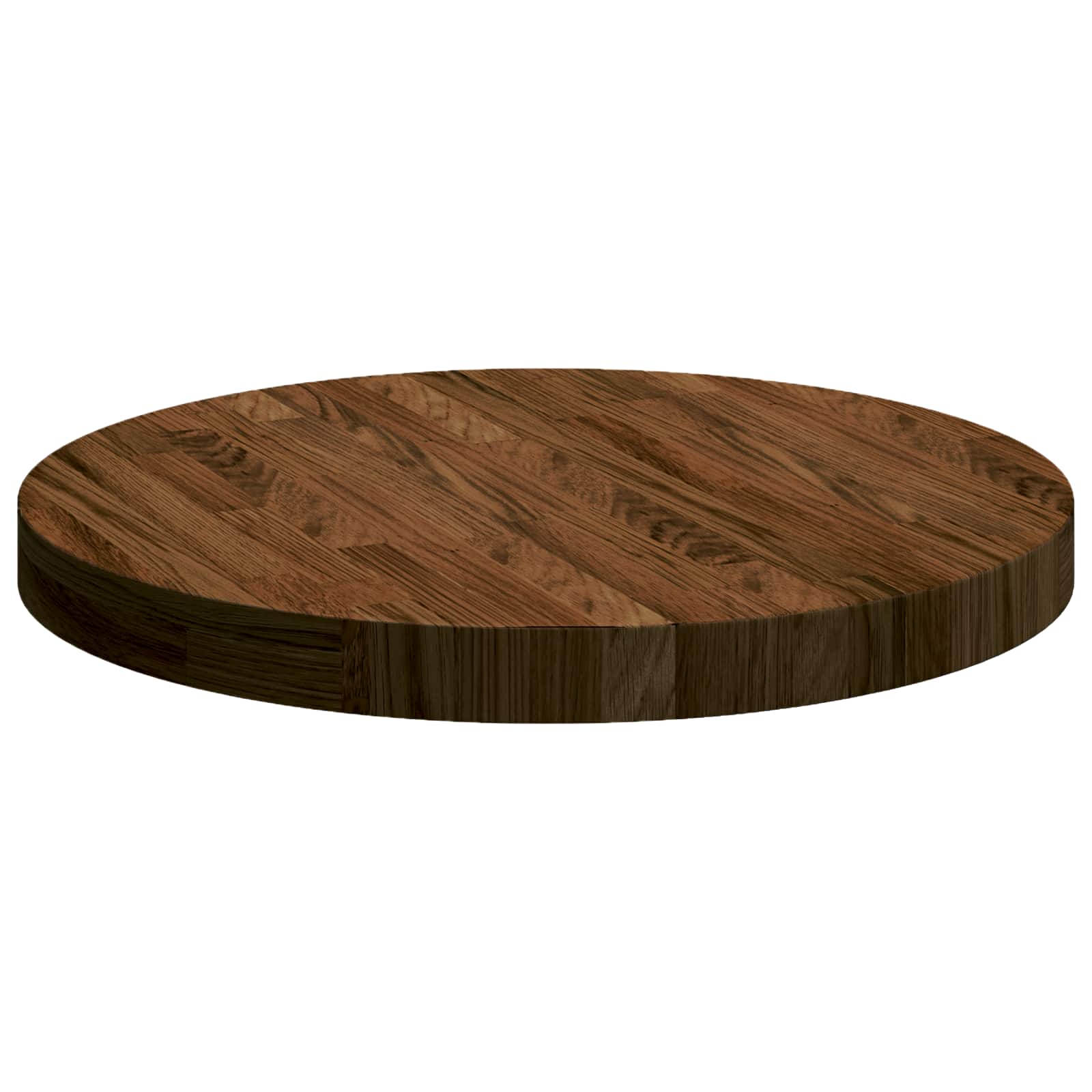 vidaXL Table Top Ø 50 x 4 cm Round Solid Oak Wood Dark Brown 5