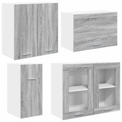 Kitchen Unit Lyon 8 pcs Engineered Wood Grey sonoma