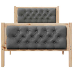 Bed Frame Light Grey Solid Pine Wood Brown and dark grey 90 x 200 cm