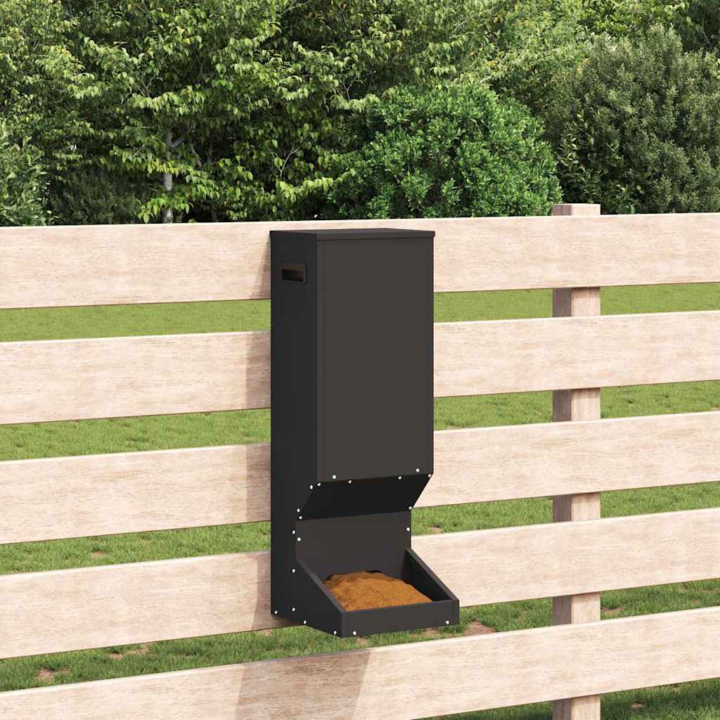 vidaXL Deer Feeder Black 28 x 30 x 80 cm 3 kg Cold-Rolled Steel 4