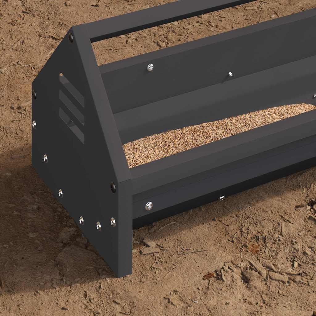 vidaXL Chicken Feeding Trough Black 108 x 20.5 x 20 cm 5 kg 4