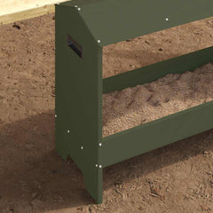 vidaXL Chicken Feeding Trough Olive Green 81 x 32 x 53.5 cm 4