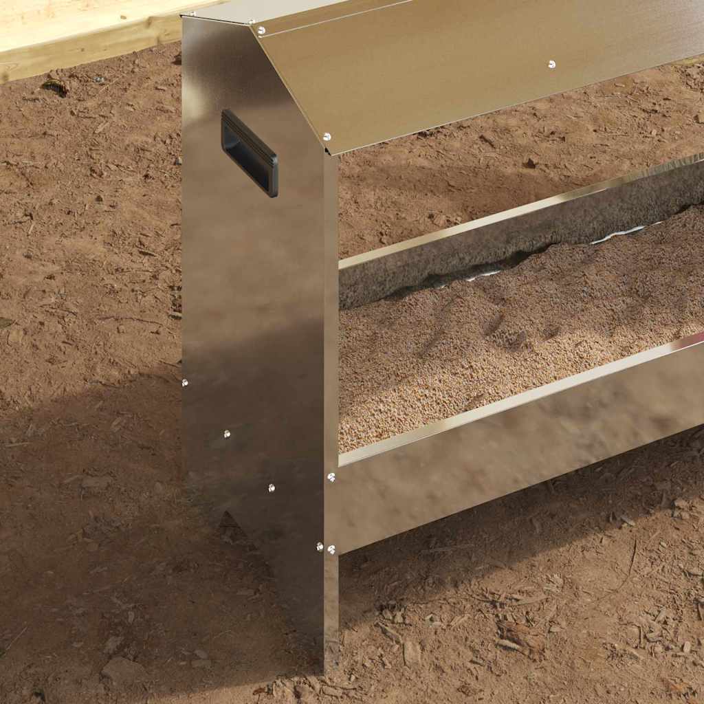 Chicken Feeding Trough Silver, image 4