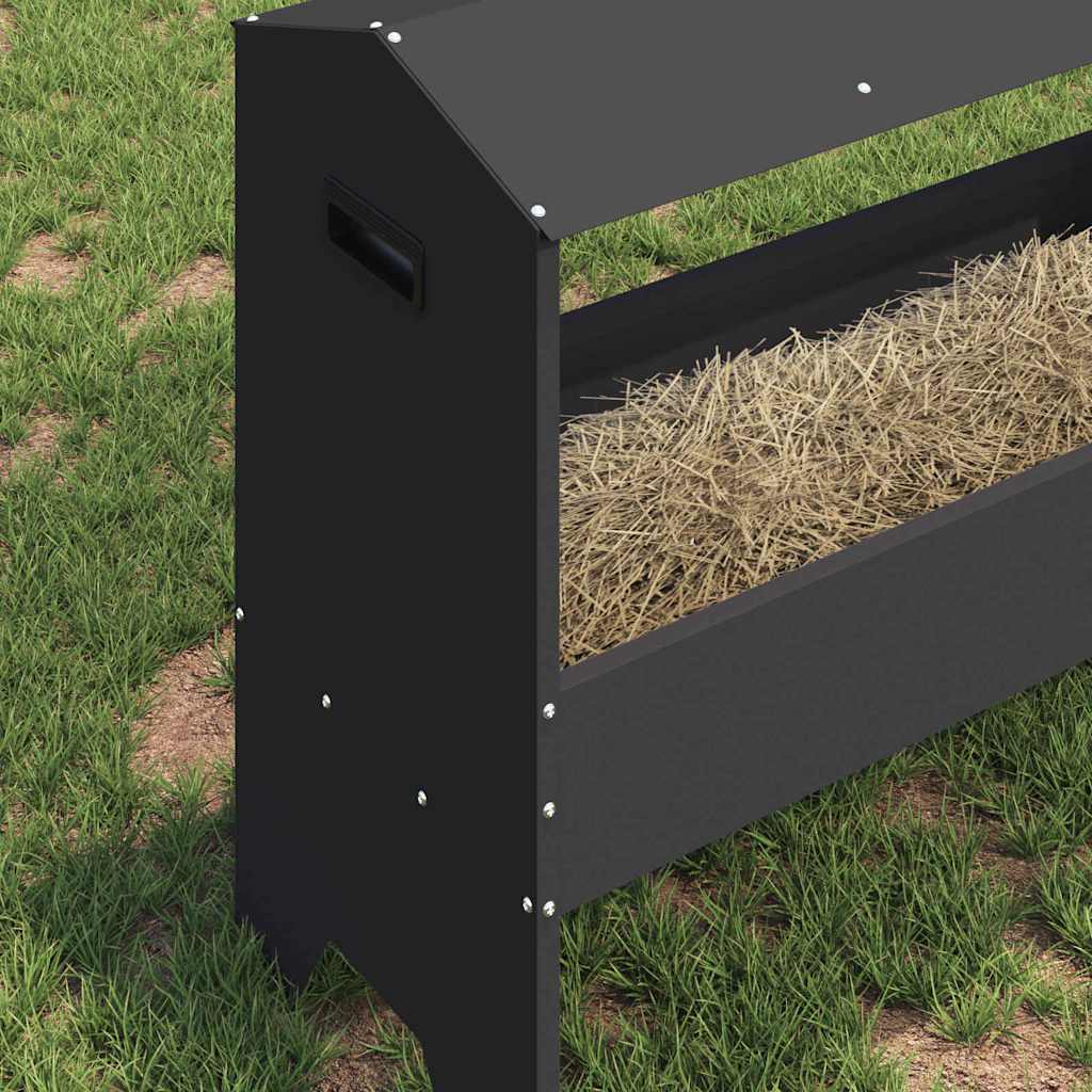 vidaXL Livestock Feeding Trough Black 79 x 35 x 62 cm 15 kg 4