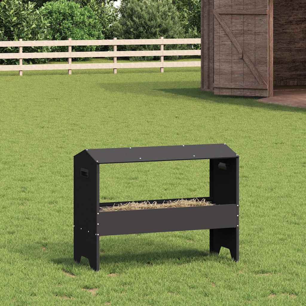 vidaXL Livestock Feeding Trough Black 79 x 35 x 62 cm 15 kg 1