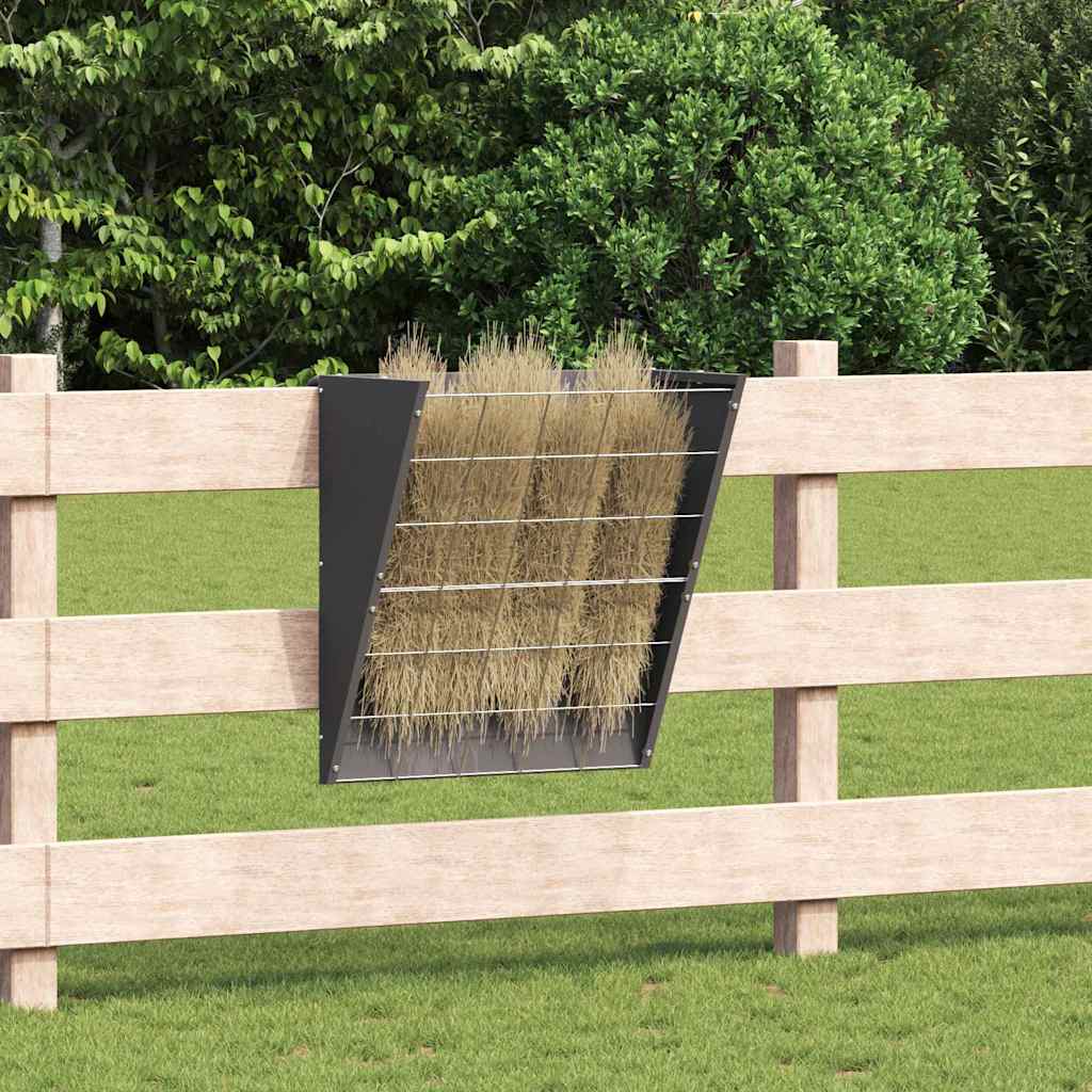 vidaXL Hanging Hay Feeder Black 61 x 33 x 66 cm 5 kg Cold-Rolled Steel 1