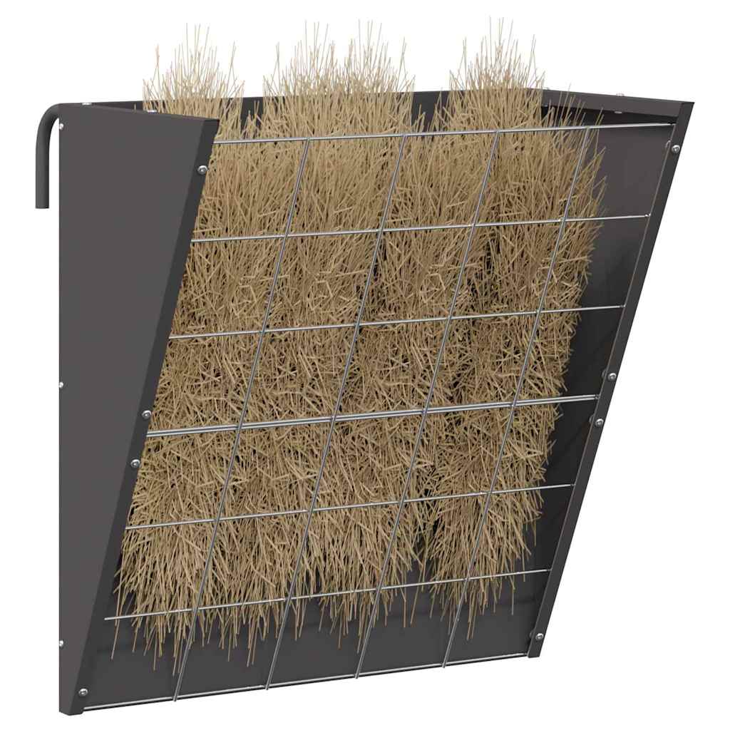 vidaXL Hanging Hay Feeder Black 61 x 33 x 66 cm 5 kg Cold-Rolled Steel 3