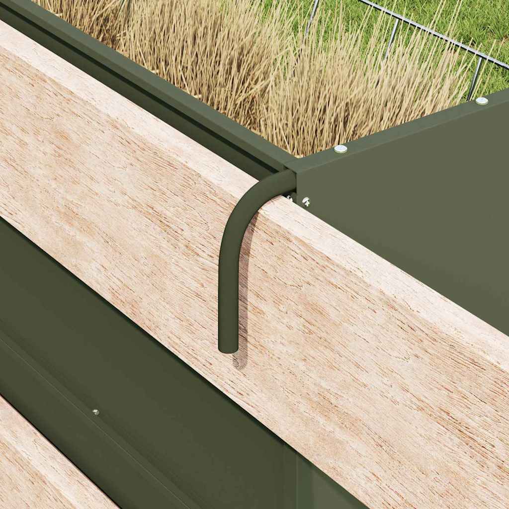 vidaXL Hanging Hay Feeder Olive Green 61 x 33 x 66 cm 5 kg 4