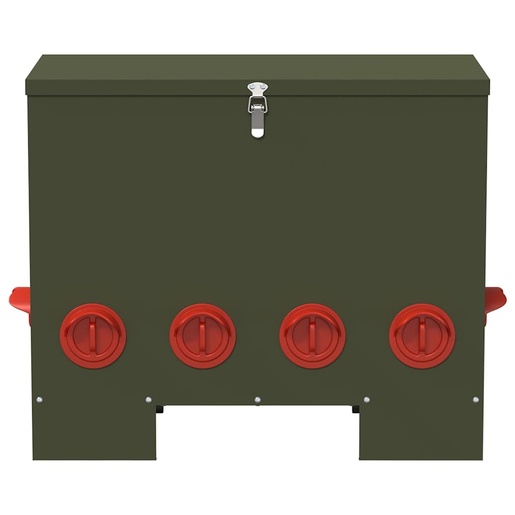 vidaXL Chicken Feeder Olive Green 60.5 x 29 x 51 cm 25 kg 4