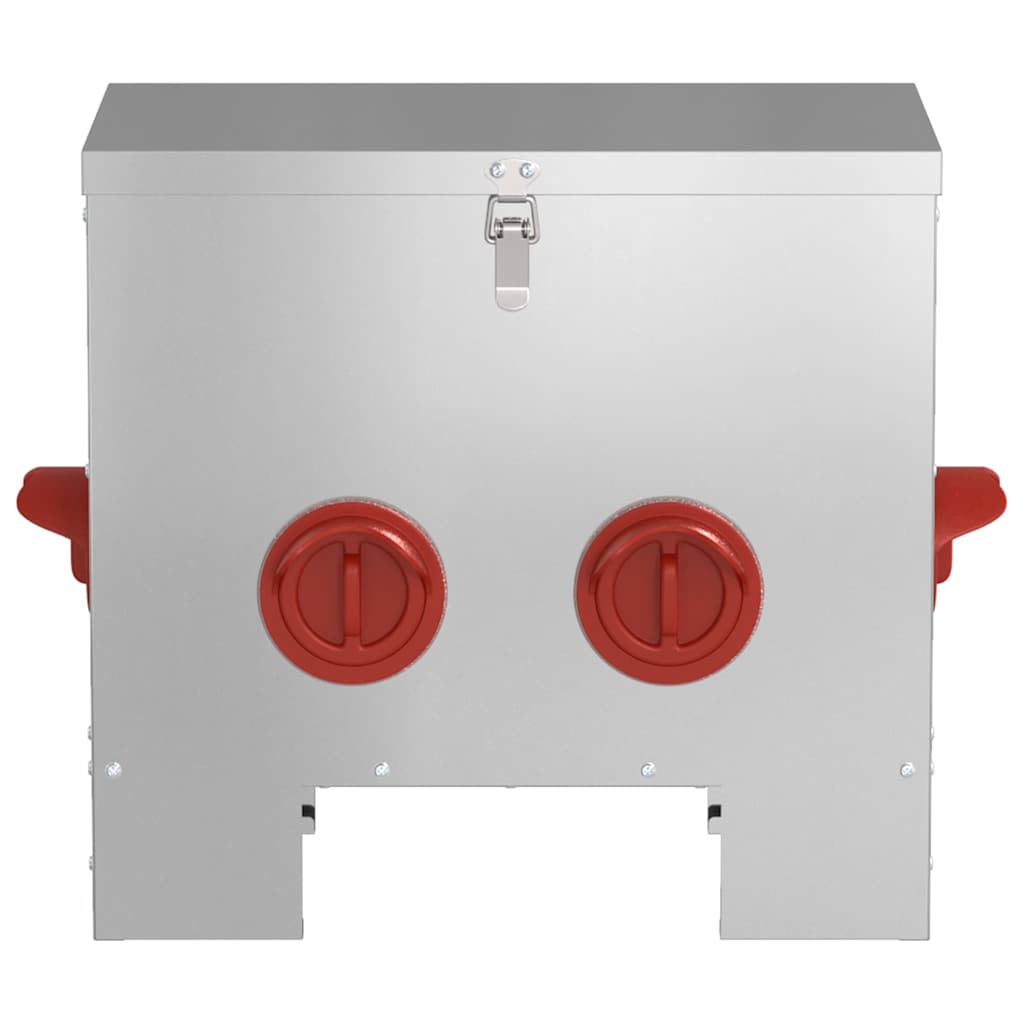 vidaXL Chicken Feeder Silver 40.5 x 25 x 38 cm 20 kg Galvanised Steel 4