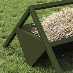 vidaXL Livestock Feeding Trough Olive Green 111 x 76 x 38 cm 10 kg 4