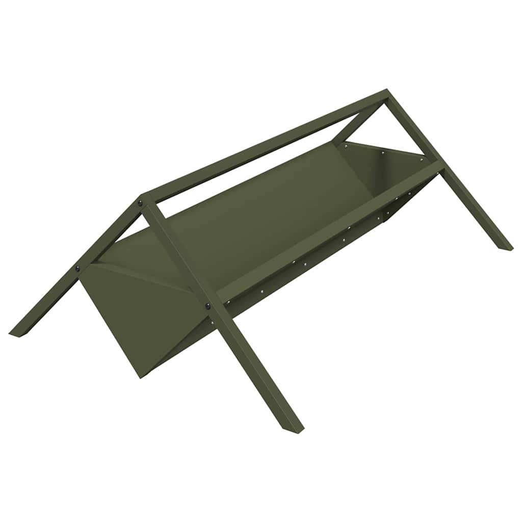 vidaXL Livestock Feeding Trough Olive Green 111 x 76 x 38 cm 10 kg 2