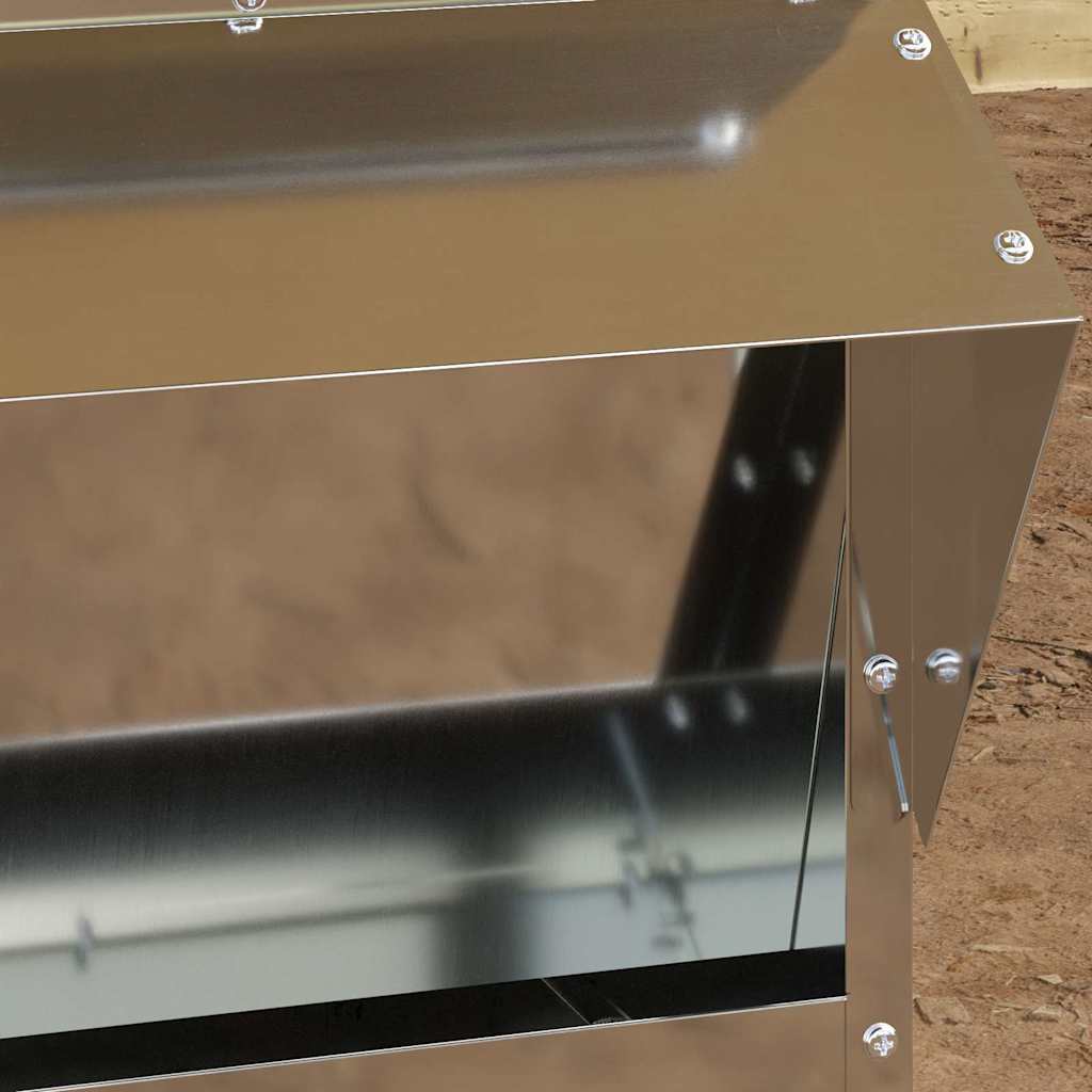 vidaXL Chicken Feeder Silver 40.5 x 45 x 41 cm 20 kg Galvanised Steel 1
