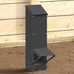 vidaXL Chicken Feeder Black 13 x 12 x 51 cm Cold-Rolled Steel 4