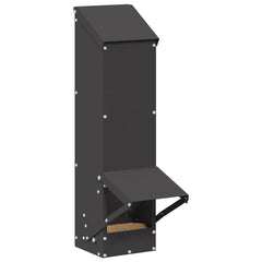 vidaXL Chicken Feeder Black 13 x 12 x 51 cm Cold-Rolled Steel 3