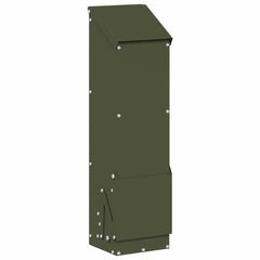 vidaXL Chicken Feeder Olive Green 13 x 12 x 51 cm Cold-Rolled Steel 2