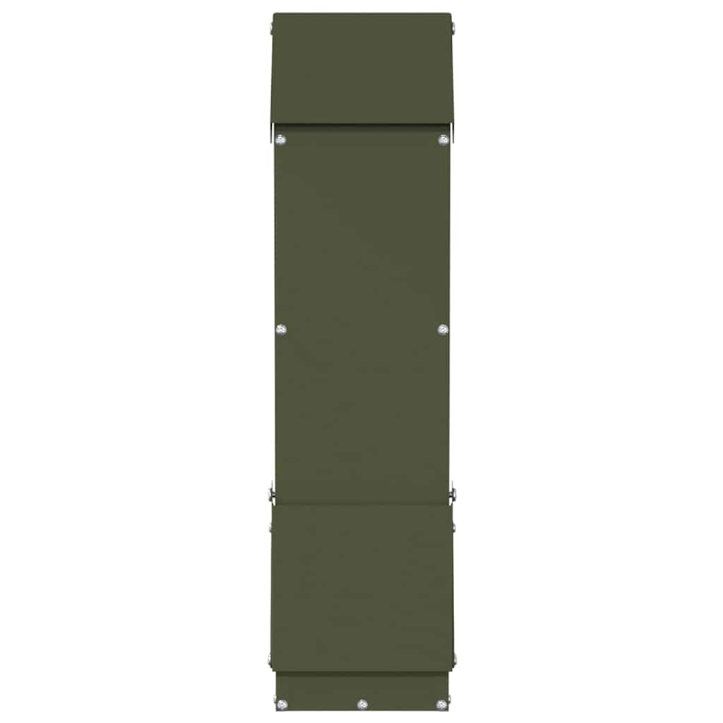 vidaXL Chicken Feeder Olive Green 13 x 12 x 51 cm Cold-Rolled Steel 5